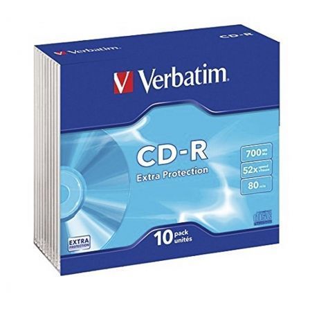 Verbatim CD-R DataLife Extra Protection 700MB 52x (Pack de 10 unidades Slim Case)